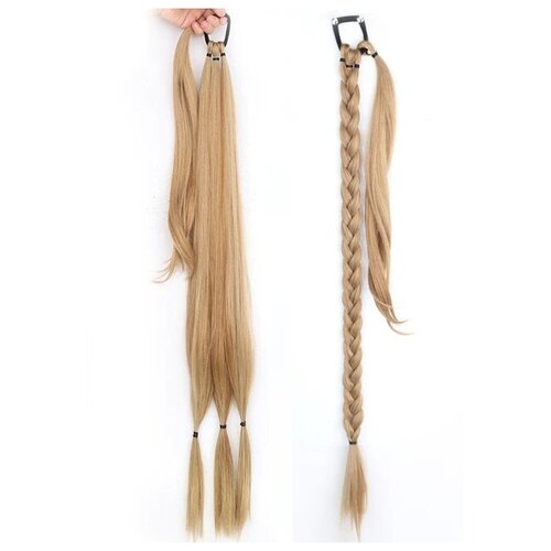 Хвост коса на резинке из термостойких волос Длина 85 см Темный блонд