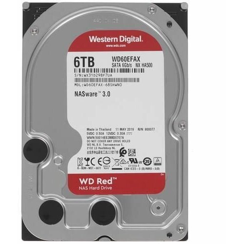 35 6 ТБ Жесткий диск WD Red IntelliPower WD60EFAX 1653000₽