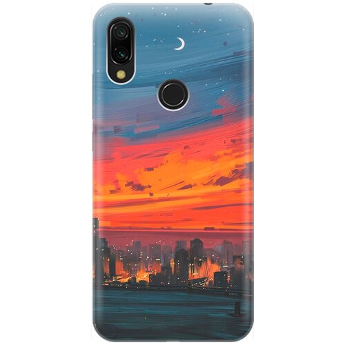 фото Re:pa накладка transparent для xiaomi redmi 7 с принтом "ночь и мегаполис"