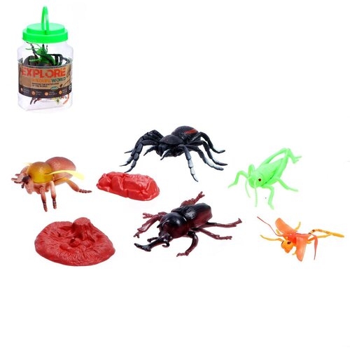 Набор животных Жуки и пауки наклейки насекомые жуки и пауки 50шт
