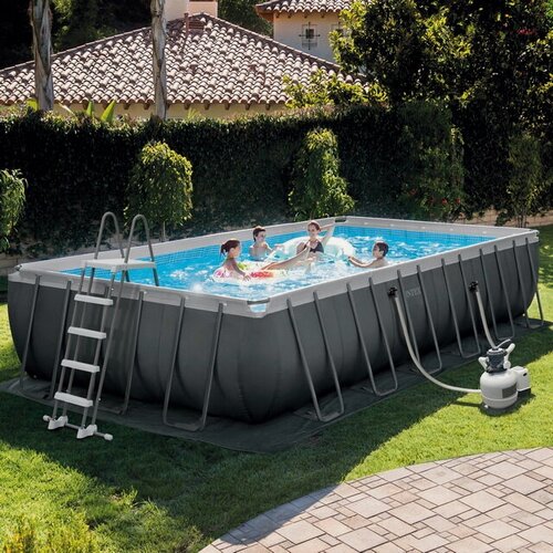 Изображение товара Прямоугольный каркасный бассейн Ultra XTR Frame (Ультра Икстр Фрейм) 732*366*132 см, песочный фильтр, аксессуары, INTEX (Интекс), 26364