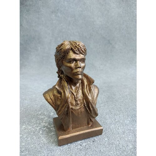 Сувенирная Фигурка Бюст Виктор Цой, высота 10,5 см, гипс бронзовый