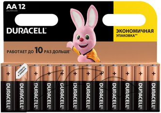 Батарейка Duracell AA, 12 шт.