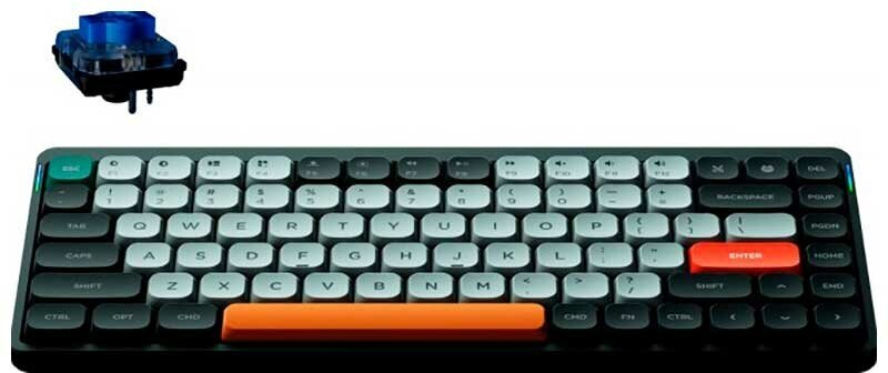 Беспроводная клавиатура Nuphy ультратонкая, AIR75, RGB подсветка, Blue Switch