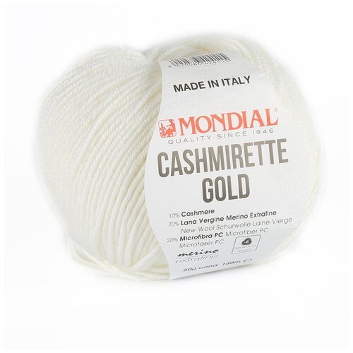 Пряжа Cashmirette Gold Mondial - 1 моток 140 м 50 гр цвет 100 484₽