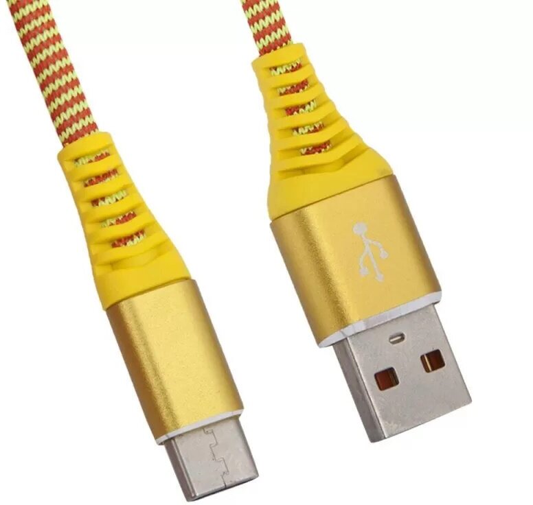 USB кабель "LP" Type-C "Носки" (желтый/блистер)