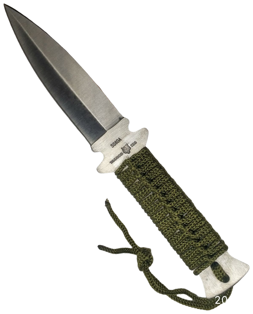 Нож метательный SS80A спортивный зелёная оплётка