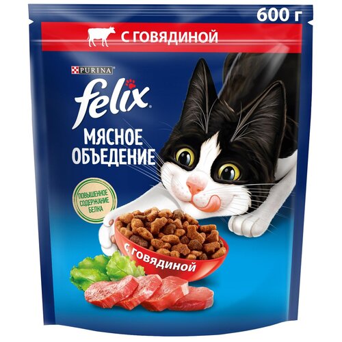 600Г корм FELIX СУХ мясное ОБЪ