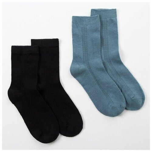 Носки размер 35/38, черный, синий набор детских носков с ярким принтом кот 3 пары 24 29
