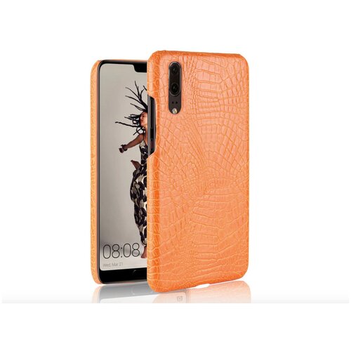 фото Чехол-накладка mypads на sony xperia c4/ c4 dual e5303/ e5333 тонкий задний бампер на пластиковой основе с отделкой под кожу крокодила оранжевый