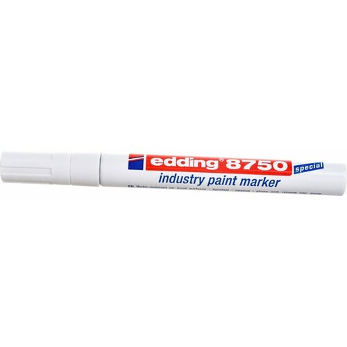 Маркер для промышленной графики EDDING 2-4 мм, белый E-8750#49 маркер лаковый для промышленной графики edding 8750 белый грифель 2 4 мм