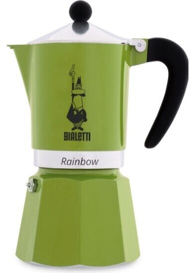 Кофеварка гейзерная Bialetti Rainbow зелёная, 6 п.