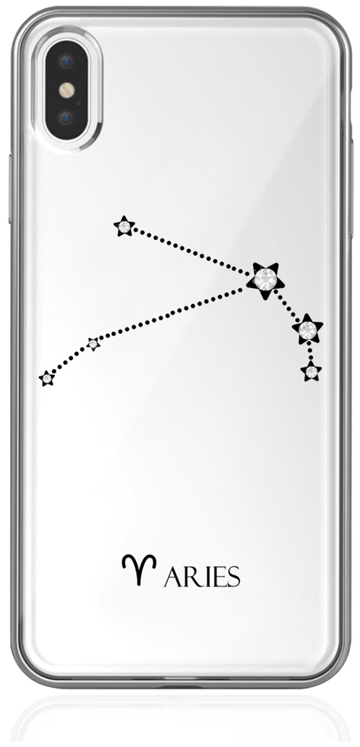Прозрачный силиконовый чехол с кристаллами Lux для iPhone XS Max Знак зодиака Овен Aries для Айфон 10С Макс