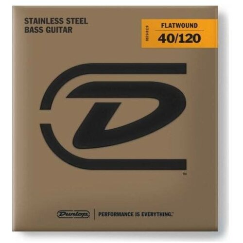 Dunlop Bass Flatwound LG Scale 40-120 DBFS40120 - струны для бас-гитары igiene stainless steel cleaner 5 l