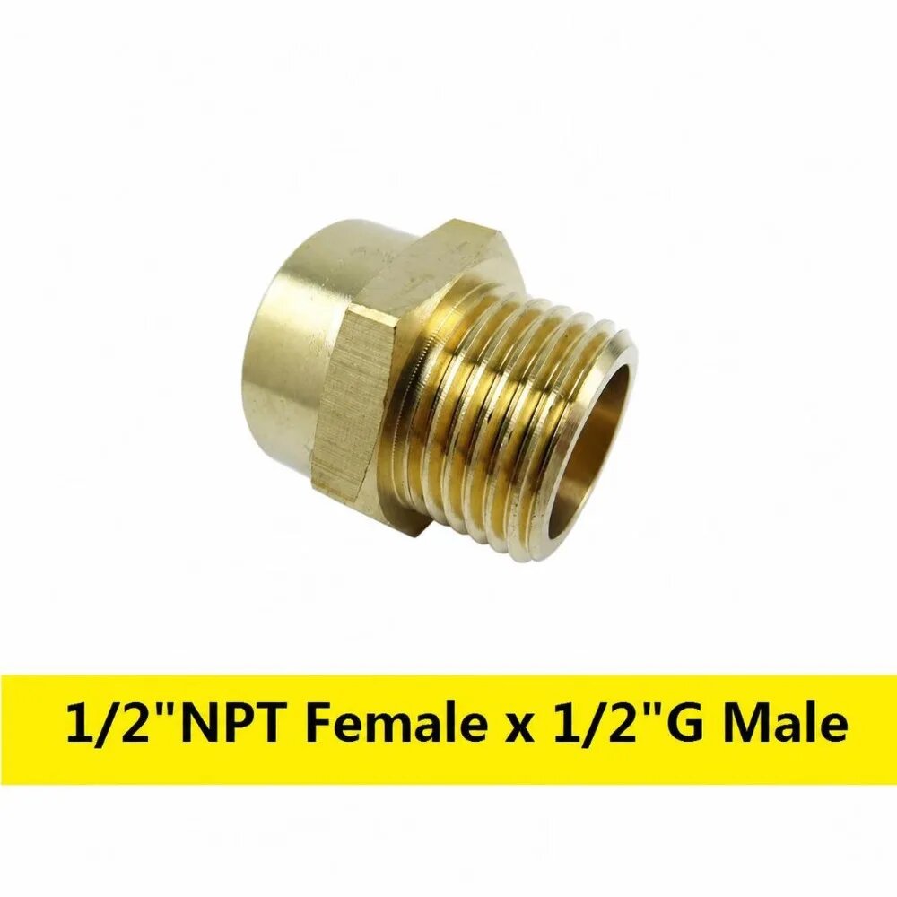 Латунный адаптер для труб G 1/2" 3/4" 1", внутренняя резьба G-thread, Бежевый, G 1-2- M x1-2- NPT F