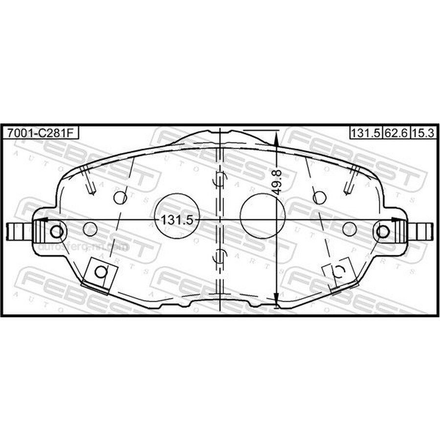 FEBEST 7001C281F колодки тормозные передние комплект (С противоскрипной пластиной) CHANGAN 7001-C281F