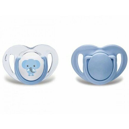 MAMAJOO пустышка ортодонтическая силиконовая в блистере 0+ МЕС. \ elephant& blue