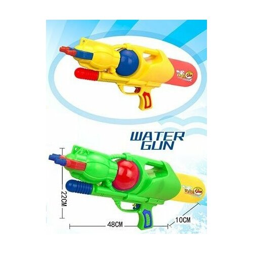 Shenzhen toys Бластер водный трехструйный (длина 48см) в пакете брызгалка длина 48см прозрачная голубая розовая в пакете