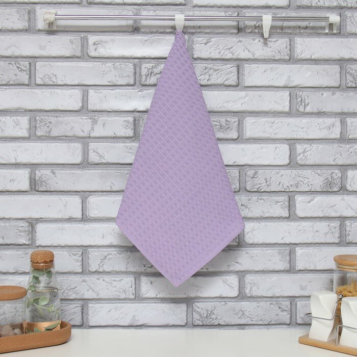 фото Полотенце "Доляна" цв. лавандовый 35х60 см, 100% хл, крупная вафля 220 г/м2