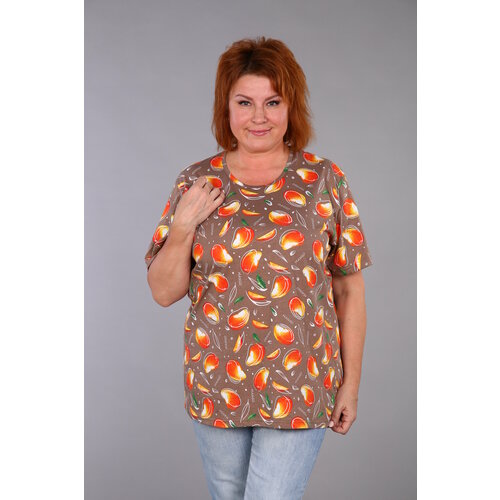 фото Футболка ivcapriz, размер 50, желтый, коричневый, зеленый