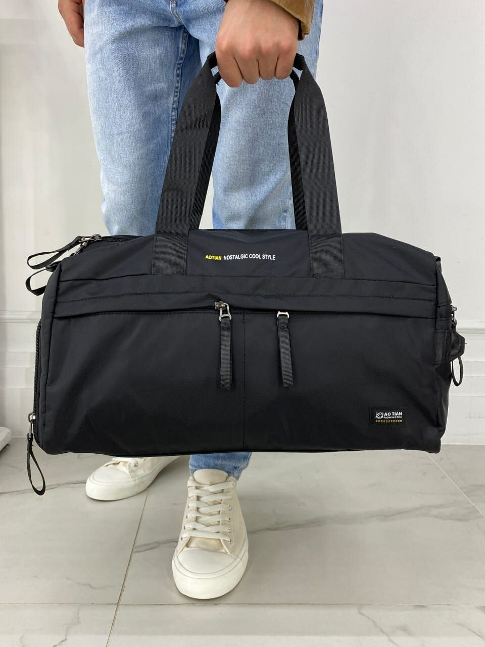 Спортивная сумка; дорожная сумка; ручная кладь; 3062 черная - фотография № 16