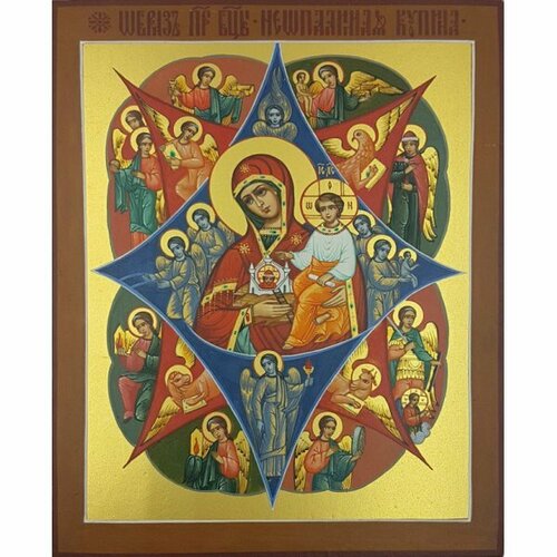 Икона Божией Матери Неопалимая Купина 16 на 20 рукописная, арт ИРГ-579