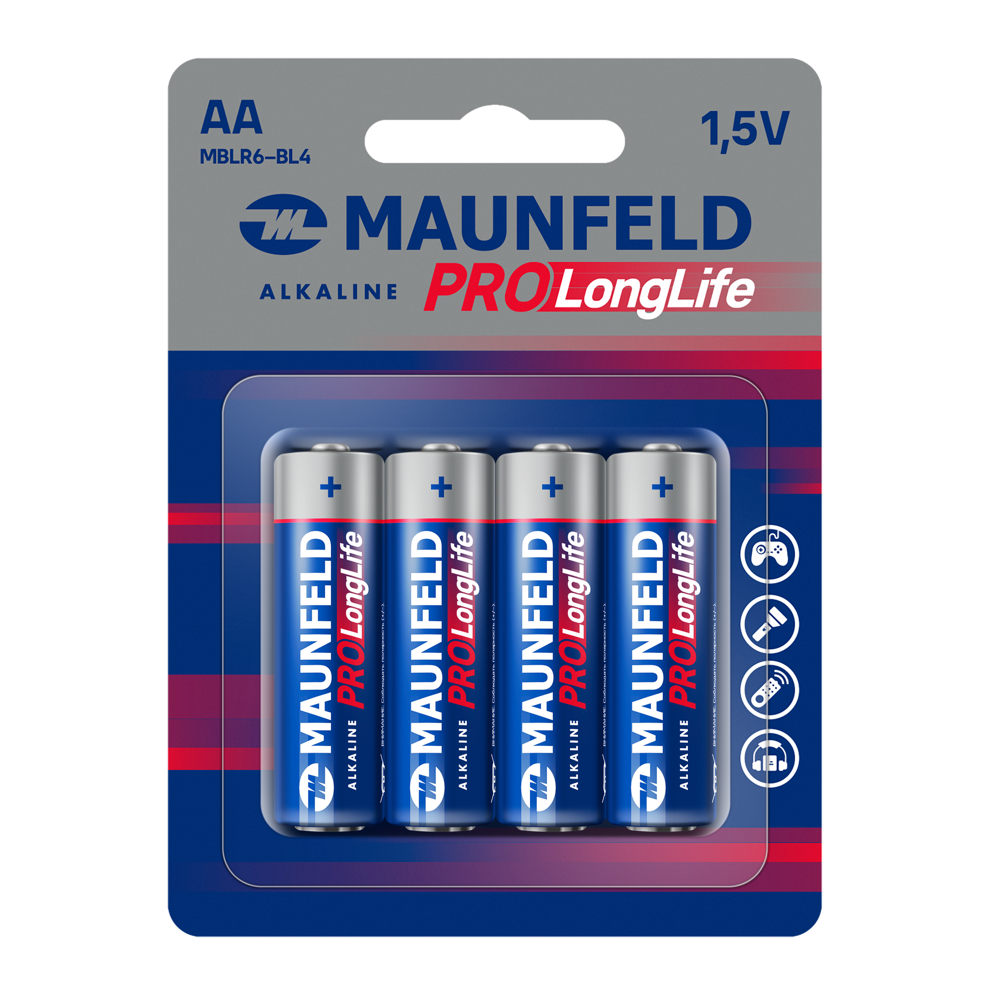 Батарейки MAUNFELD PRO Long Life Alkaline AA (LR6) MBLR6-BL4 блистер 4 