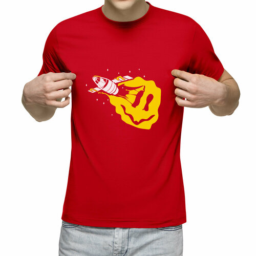 Футболка Us Basic, размер 2XL, красный мужская футболка космический корабль m белый