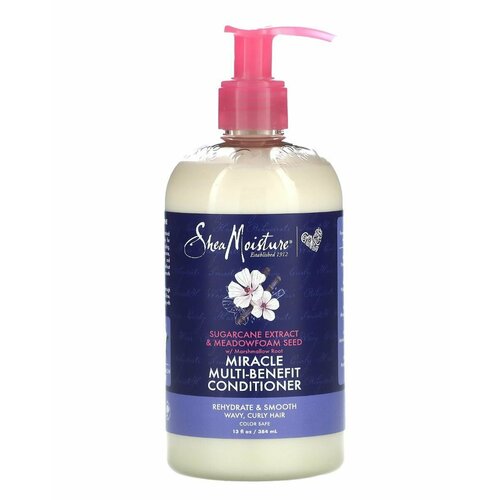 Shea Moisture, Miracle Multi-Benefit Conditioner, кондиционер с экстрактом сахарного тростника, 384мл.