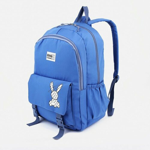 Рюкзак школьный из текстиля, 3 кармана, цвет синий рюкзак слинг 2 отдела на молнии 3 наружных кармана usb цвет синий