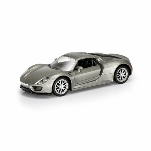 Машина металлическая RMZ City 1:32 Porsche 918 Spyder, инерционная, серебристый цвет - Uni Fortune [554030-SIL] машинка металлическая uni fortune rmz city 1 32 porsche cayenne turbo инерционная красный матовый цвет