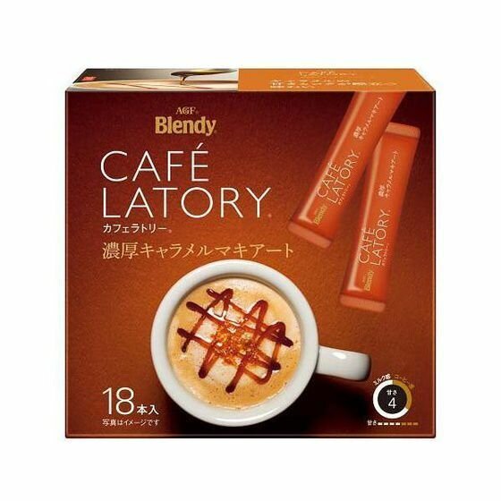 Растворимый кофе в стиках карамельный макиато, AGF Blendy Cafe Latory, 1 стик - фотография № 1