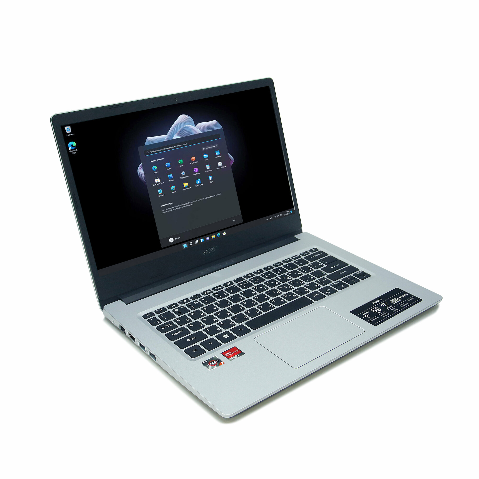 Ноутбук Acer Aspire 3 14" HD/AMD Ryzen 3-3250U 2.6ГГц/8Гб DDR4 RAM/128Гб SSD+1Tb HDD/Radeon RX Vega 3/Windows 11 Home/Русская клавиатура — фото 1