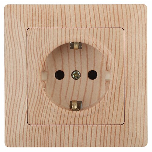 Розетка Intro Solo 4-202-11 с заземлением 2P+E Schuko, 16А-250В, IP20, СУ, сосна арт. Б0053656 (1 шт.)