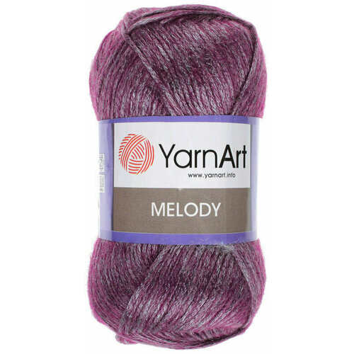 Пряжа YarnArt Melody 100г, 230м (ЯрнАрт Мелоди) Нитки для вязания, 9% шерсть, 21% акрил, 70% полиамид, цвет 883 лиловый, 3шт