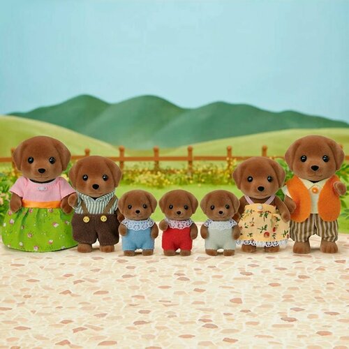 Sylvanian Families Набор Семья шоколадных лабрадоров, 7 фигурок 5730 игровой набор sylvanian families малыш шоколадный кролик 5405