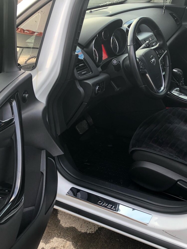Накладки внутренних порогов OPEL Astra J (2009-2017), штамп OPEL (нерж. сталь) (к-т 4 шт.) — фото 4