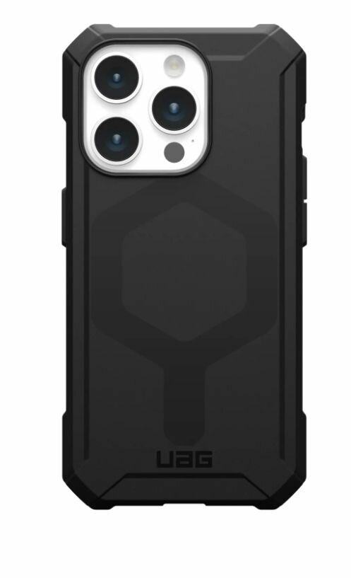 Чехол с поддержкой MAGSAFE UAG Essential Armor для iPhone 15 Pro MAX 6.7", цвет черный (Black)