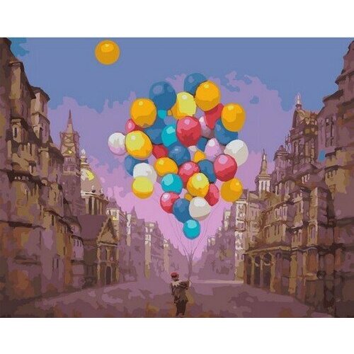 Картина по номерам Яркие воздушные шары, 40x50 см. PaintBoy картина по номерам яркие попугаи 40x50 см