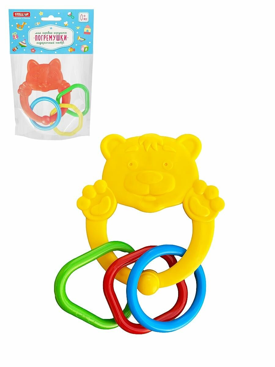 Погремушка-прорезыватель Котенок и Медвежонок Stellar 01570