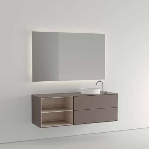 Тумба подвесная под 2 раковины 120 см. Vivomobili GRIGIO LONDRA