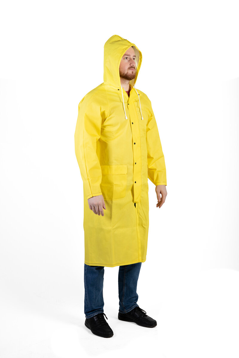 Непромокаемый желтый плащ-дождевик JRC01 Njord (XXL) с карманами и капюшоном