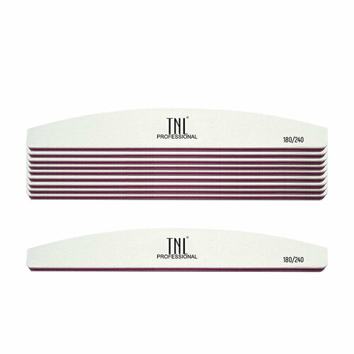 TNL, набор пилок для ногтей лодочка 180/240 улучшенное качество (белые), 10 шт tnl набор пилок для ногтей тонкая 180 240 улучшенное качество деревянная основа белые 10 шт