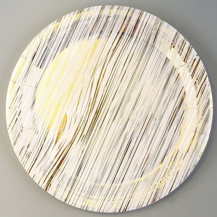 Тарелка бумажная «Полосы», в наборе 6 шт., цвет золото - фотография № 1