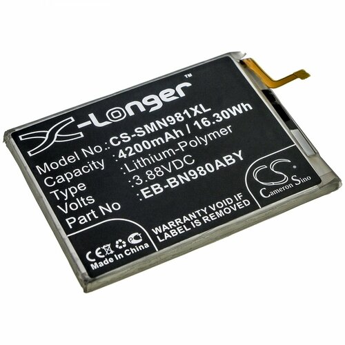 аккумуляторная батарея cameronsino cs smn981xl для смартфона samsung galaxy note 20 eb bn980aby 3 88v 4200mah 16 30wh Аккумулятор CameronSino CS-SMN981XL для смартфона Samsung Galaxy Note 20 (EB-BN980ABY) 3.88V / 4200mAh / 16.30Wh