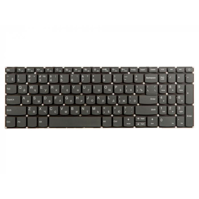 Клавиатура ZeepDeep для ноутбука Lenovo IdeaPad 320-15ABR, 320-15IAP, 320-15AST серая без рамки, плоский Enter