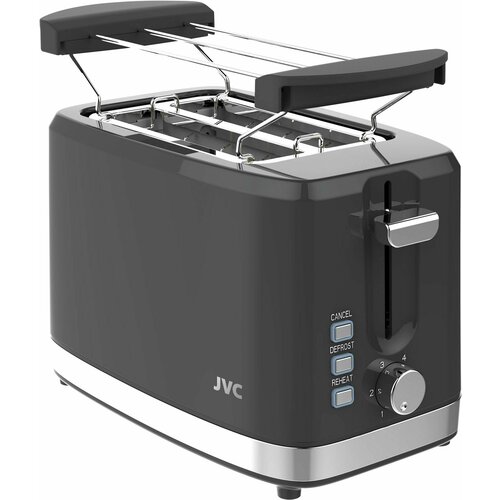 Тостер для хлеба JVC на 2 тоста 6 режимов поджаривания размораживание решетка для подогрева булочек 750 Вт 1775₽