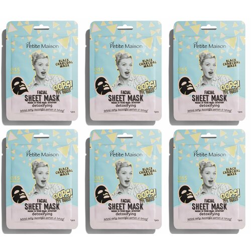 PETITE MAISON Детоксицирующая маска для лица FACIAL SHEET MASK DETOXIFYING 25мл, 6уп.