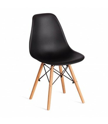 Стул Tetchair CINDY (EAMES) (mod. 1801) / 1 шт. в упаковке, дерево бук/металл/сиденье пластик, 45x51x82 см, Black (черный)