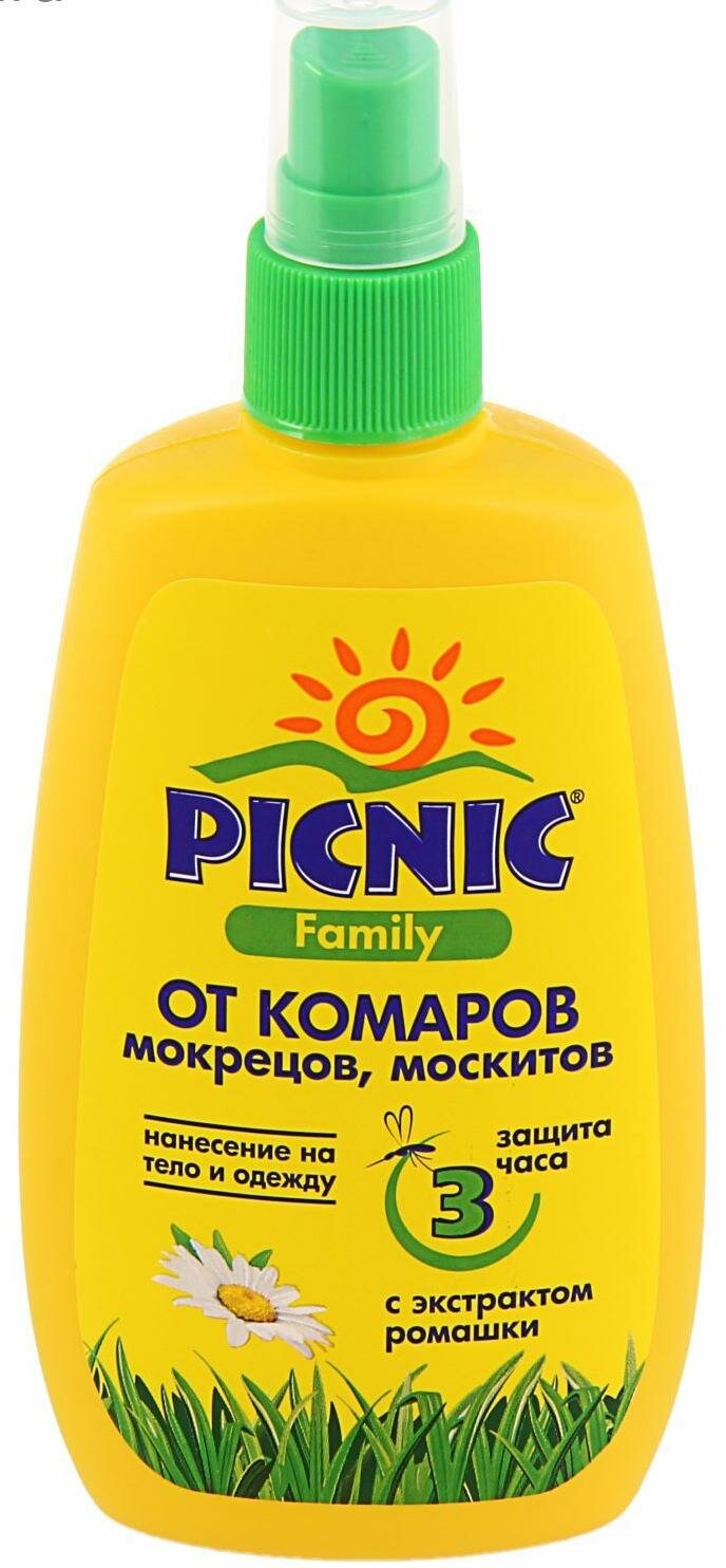 Picnic Family Спрей репеллентный от комаров мокрецов и москитов 120 мл